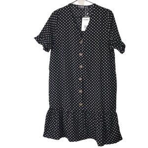 Yoins polka dot ruffle hem dress
